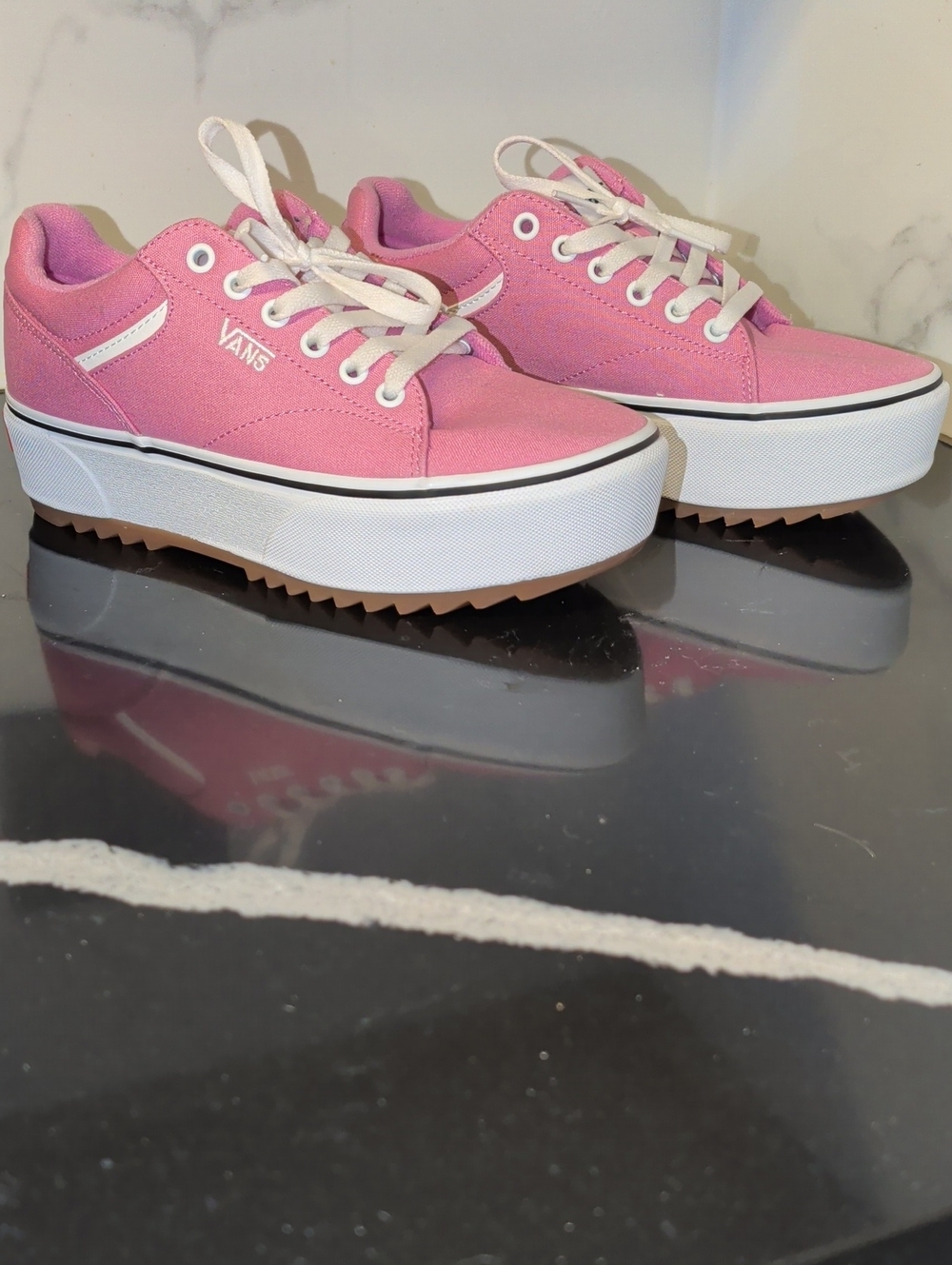 Vans® Seldan ST Platform Lace Up Sneakers Size 8 Like New - Picture 4 of 11